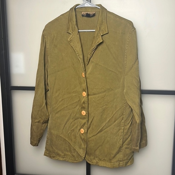 Finity Naturals Silk Button Down Shirt Size 10 - Picture 1 of 7
